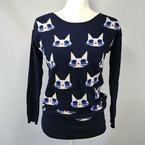 Navy Blue Cat Face Pipicavi Sweater